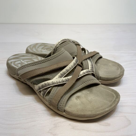 Merrell Women’s Terran Post II Sport Sandals Flip Flops Taupe 6 - Picture 1 of 10